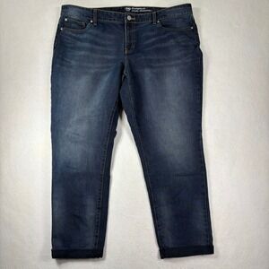 Gap Boyfriend Jeans Size 18R Plus Rolled Hem Dark Wash Relaxed Fit